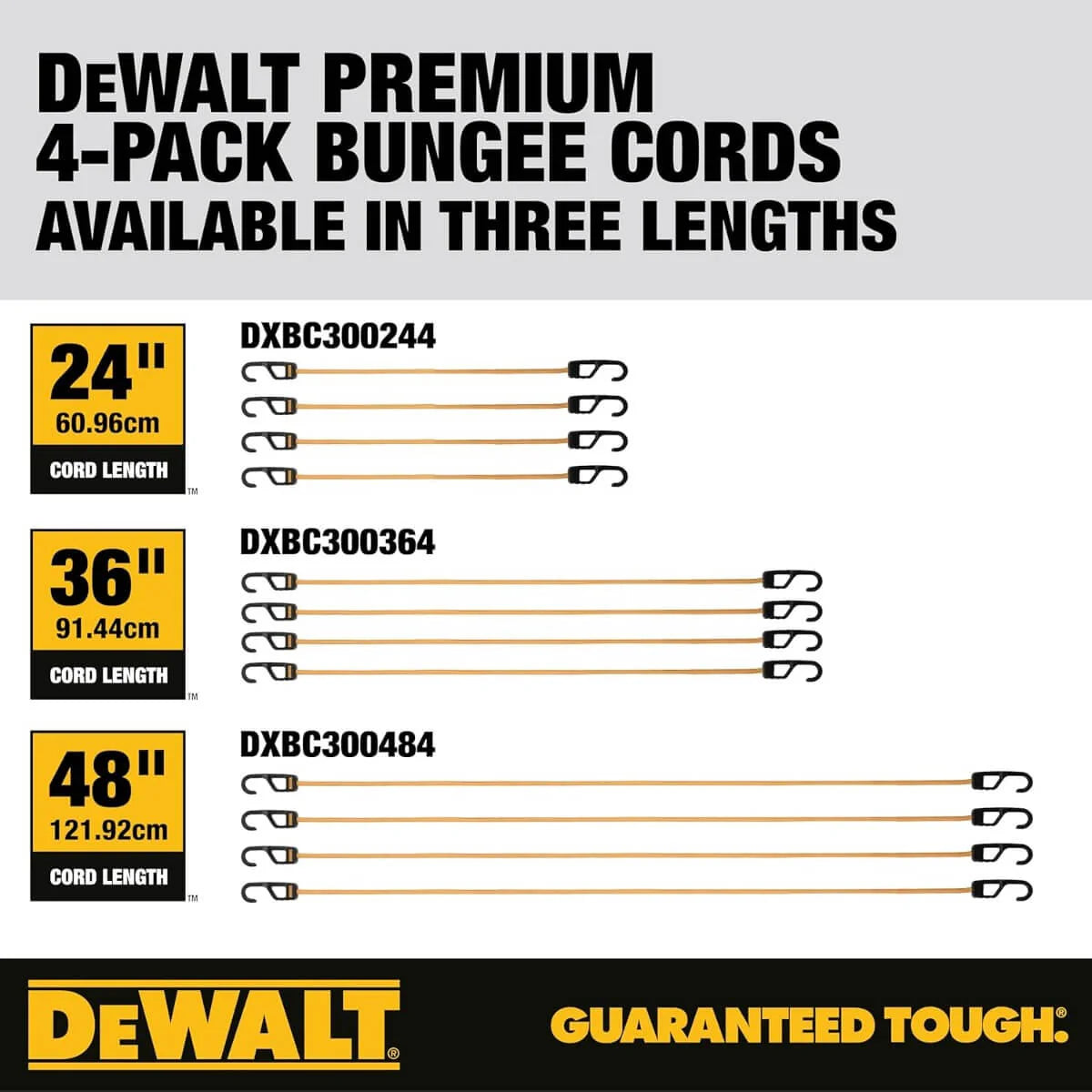 DEWALT DXBC300364 PAQUET DE 4 BUNGEE ROND 36''