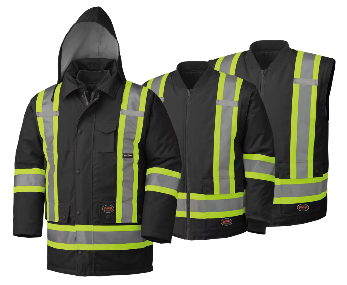 MANTEAU HIVER 7 EN 1 NOIR LARGE PIONEER V1120470-L