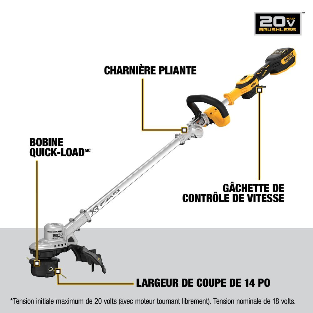 DeWalt 14 in 20V MAX Cordless String Trimmer DCST922B (Tool Only)