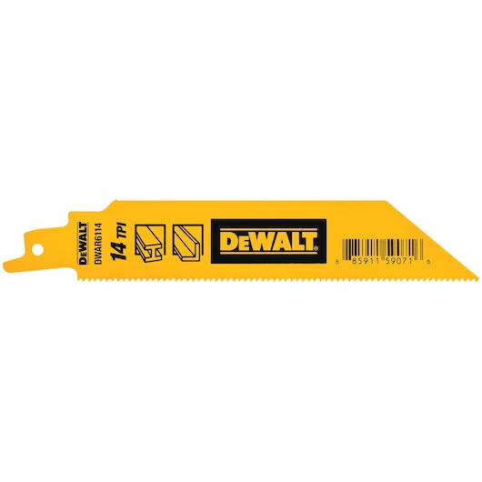 LAMES SCIE ALTERNATIVE 6'' 14TPI BI-METAL (5 PIÈCES) DEWALT DWAR6114