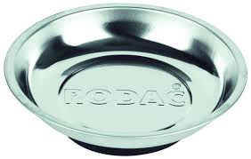 4-1/4 inch stainless steel magnetic parts tray with strong base for securely holding screws and small metal components