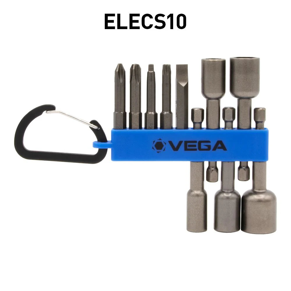 ENSEMBLE D'EMBOUTS ÉLECTRICIEN 10 PIÈCES VEGA ELECS10