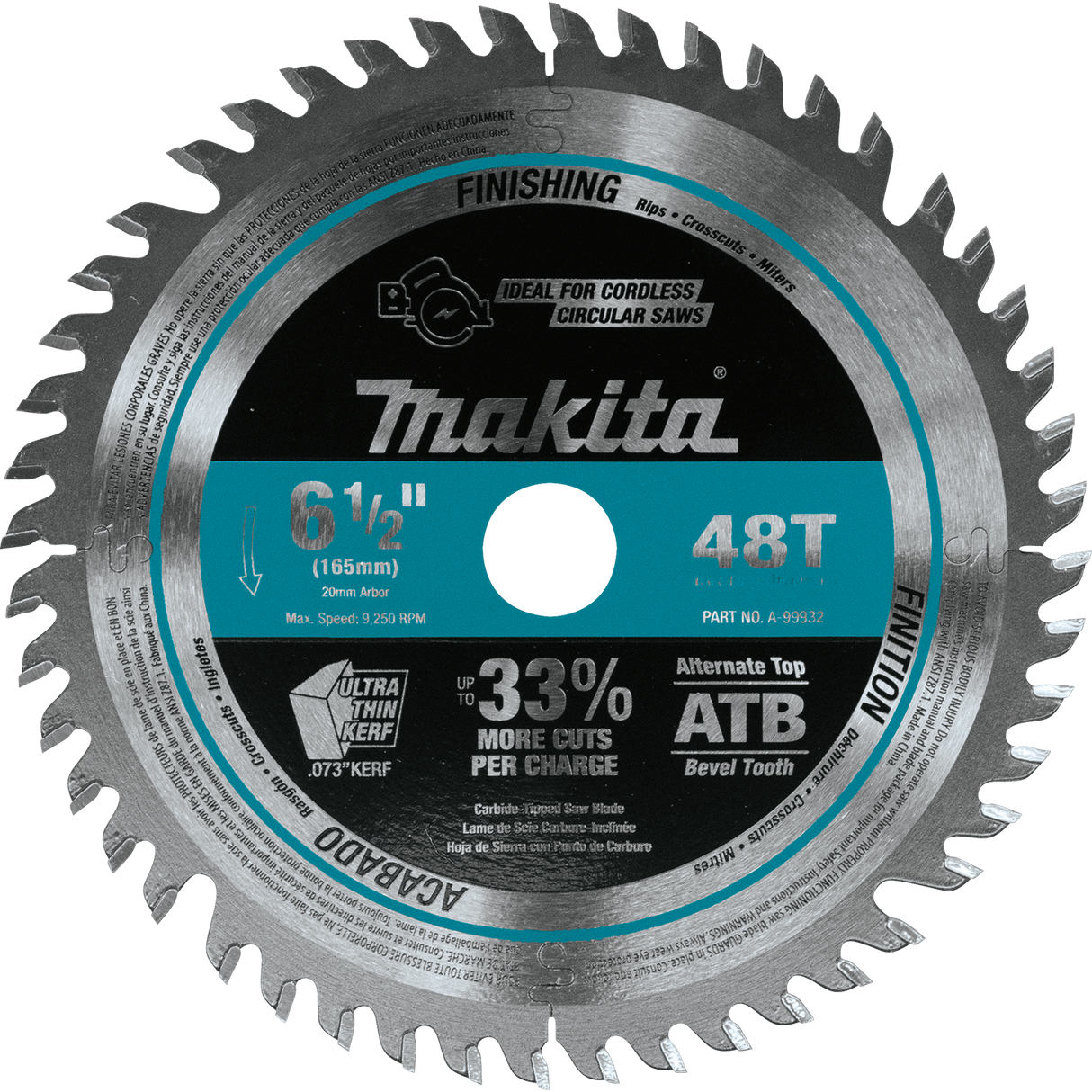 LAME TRACKSAW 6-1/2" 48D MAKITA A-99932