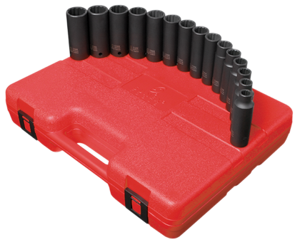 ENS. DE DOUILLE 1/2'' DR. MET LONG 15PCS