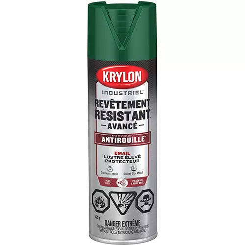400ml Krylon Industrial green gloss spray paint with advanced rust barrier and fast-drying protective enamel coating