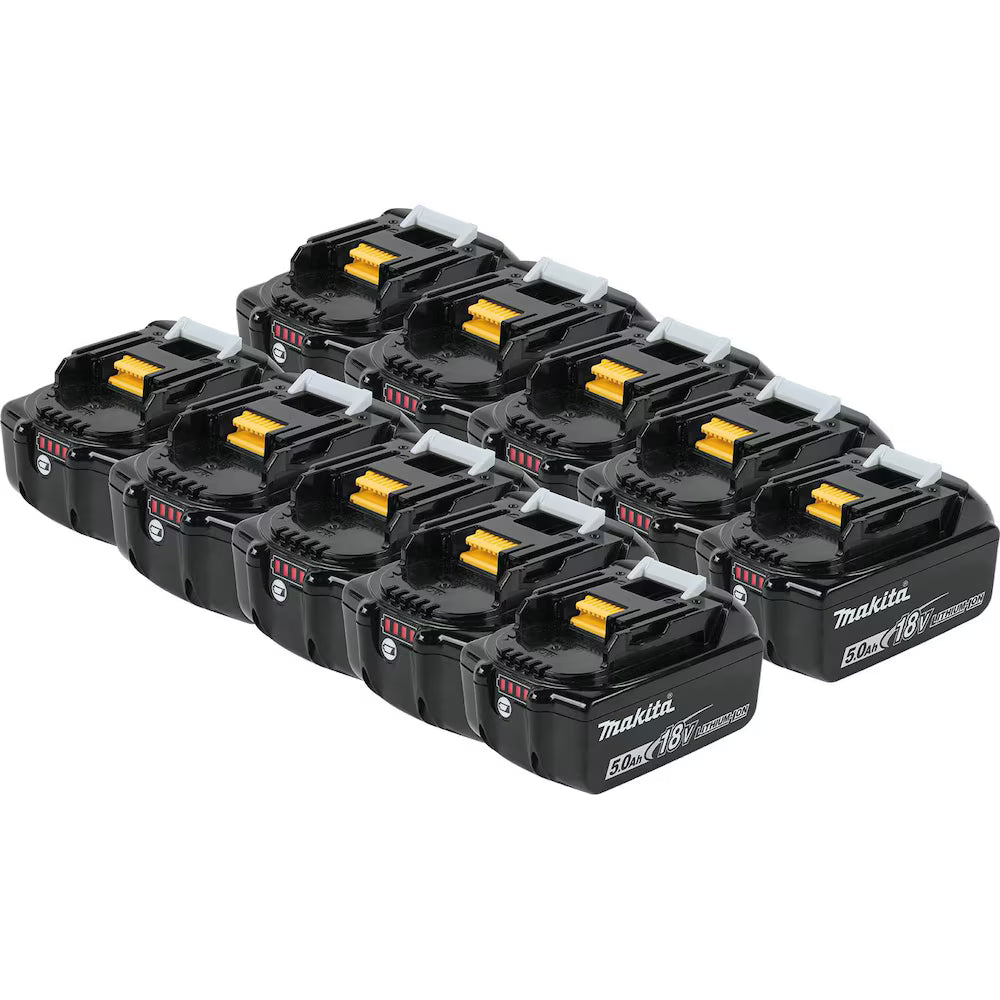 PAQUET DE 10 BATTERIES LITHIUM-ION BL1850B MAKITA 5.0 AH.