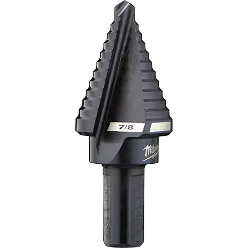 7/8 inch Milwaukee step drill bit with double flute design for faster drilling and enhanced durability