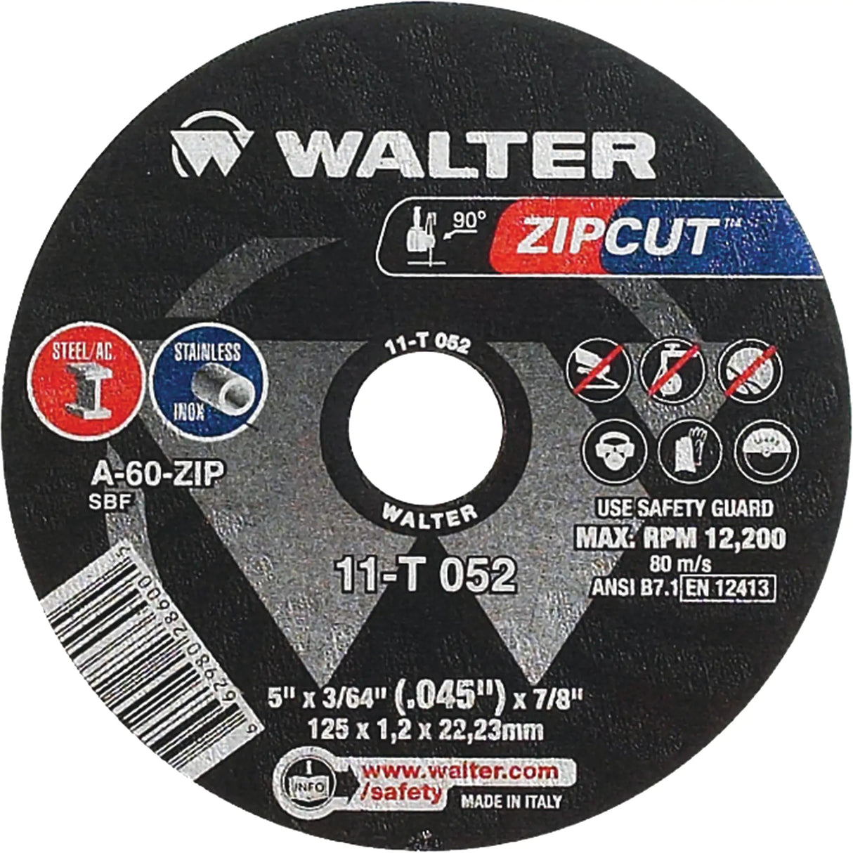 ZIPCUT DISQUE COUPE 5 X 3/64 X 7/8 T1 WALTER 11T052