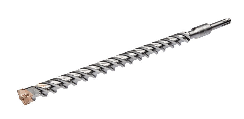 16-inch SDS Plus concrete drill bit with robust conical core for deep hole durability and aggressive material removal