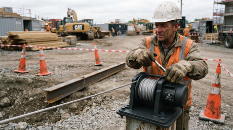 treuil en utilisation sur chantier