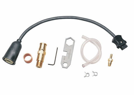 Lincoln LN-7-8-9 and LN-25 welding gun connector kit with brass fittings, wrench, tube, and clamps for wire under 1.6mm diameter