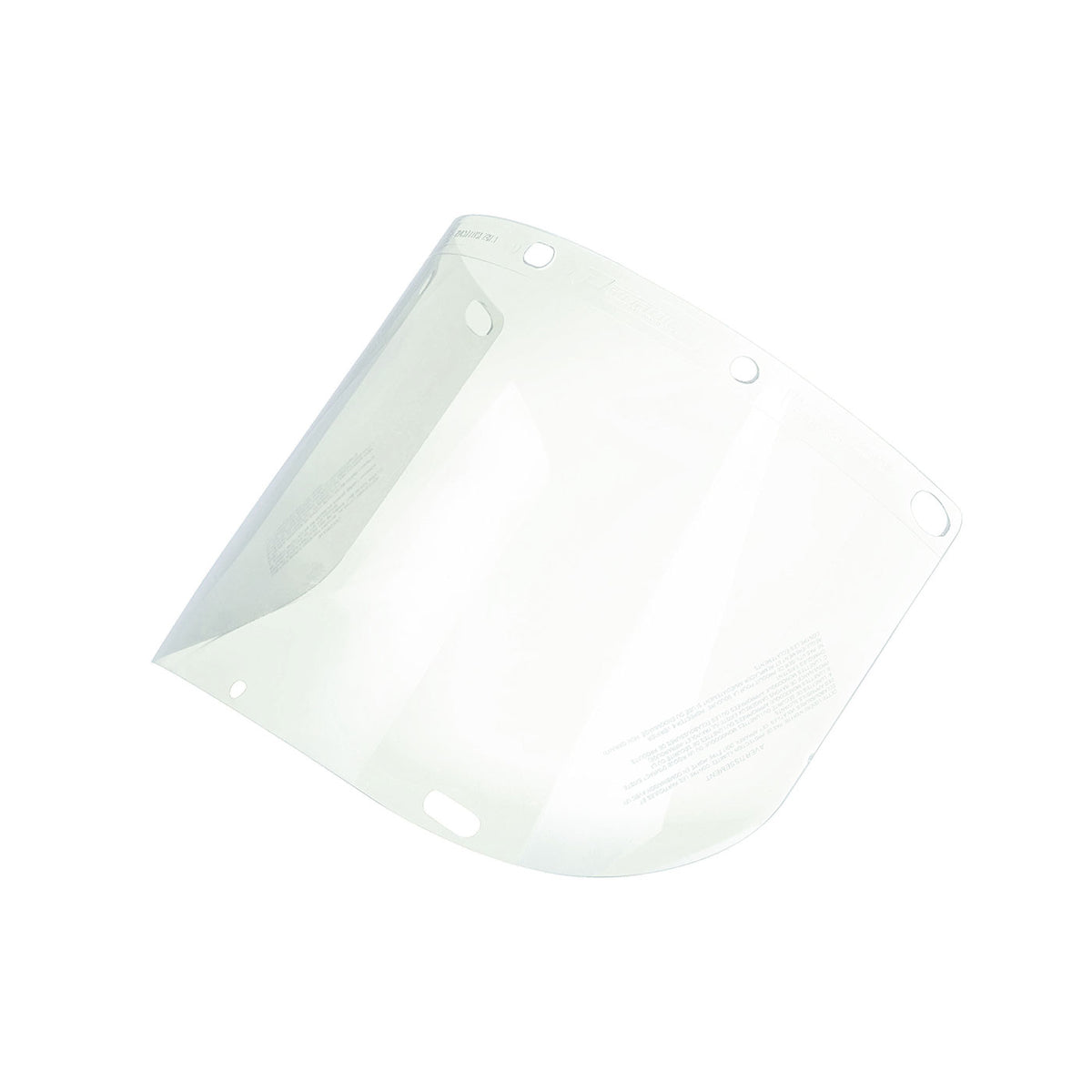 Clear rigid molded polycarbonate face shield, 8x15.5 inches, 0.06 inch thick, distortion-free optical quality