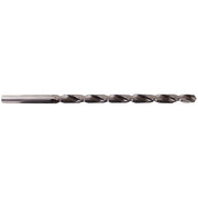 1/4 inch by 18 inch long high-speed steel drill bit designed for general purpose drilling in iron and steel materials