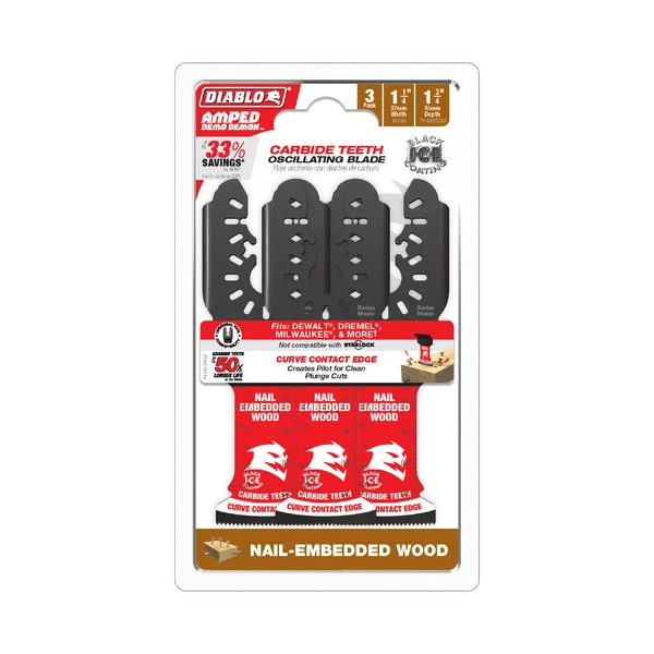 1-1/4'' LAME OSCILLANTE CARBURE POUR BOIS CLOUTÉ (3PQT) DOU125CW3