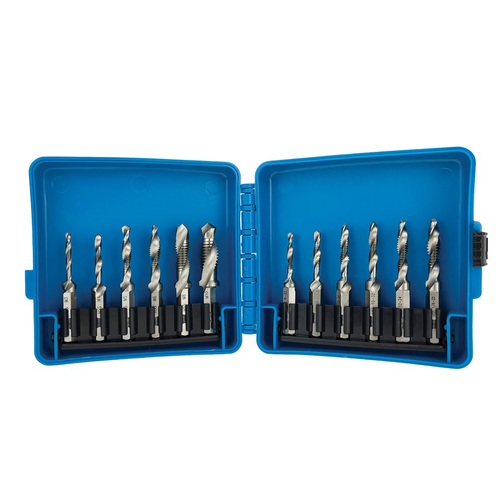 KIT TARAUD ET MECHE COMBINÉES 6-1/4 M3-M10 6PCS