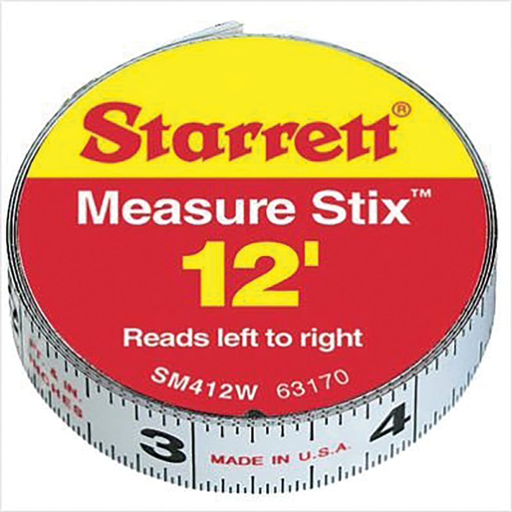 ADHESIVE MEASURING TAPE 1/2 X 12' STARRETT SM412W