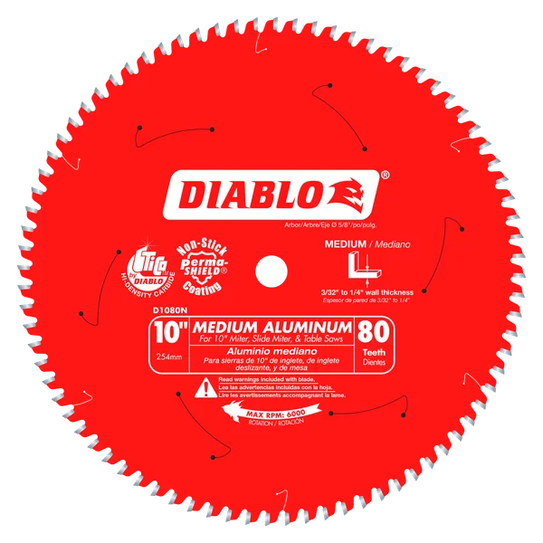 10" DIABLO ALUM.80D SAW BLADE (D1080N)