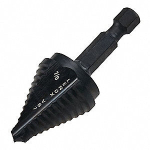VARI-BIT VB7 Lenox step drill bit with dual grooves for fast, clean holes and vapor oxide coating for durability