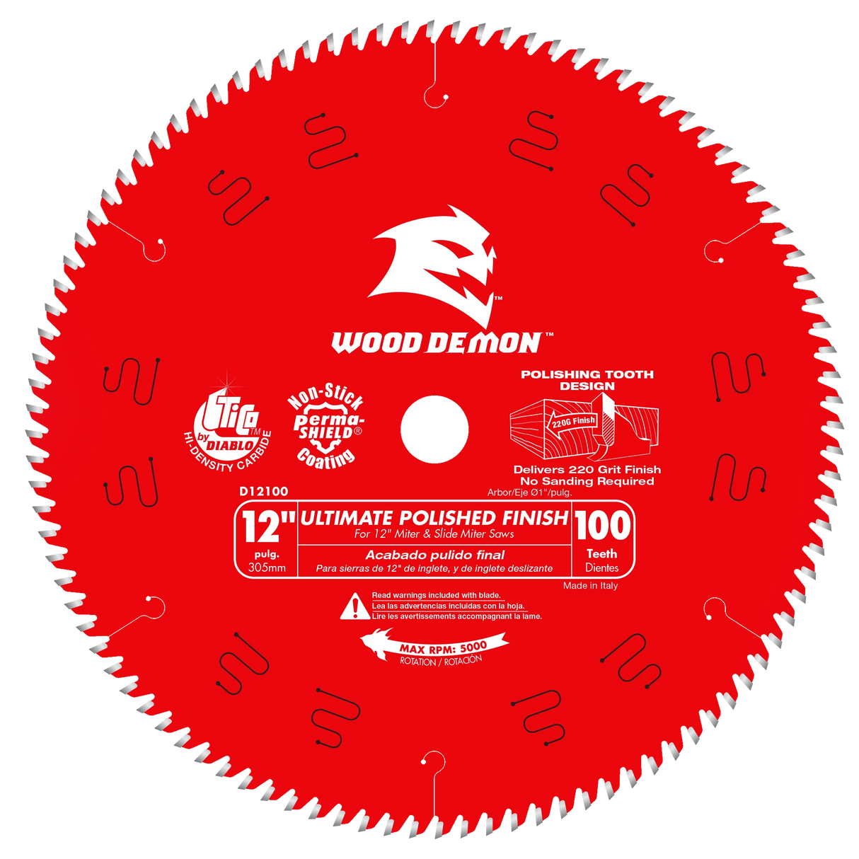 LAME DE SCIE 12" DIABLO ULTIMATE FINISH 100D (D12100X)