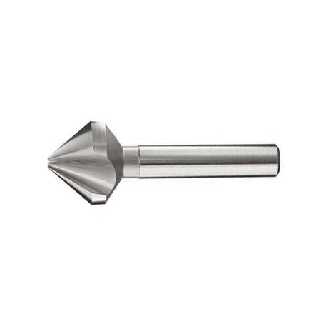 1/2 inch cobalt countersink drill bit with 82-degree angle and 3 flutes, 1/4 inch shank, polished finish