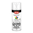 340g Krylon ColorMaxx white glossy spray paint with primer, rust-resistant, fade-resistant, no-drip formula for metal surfaces