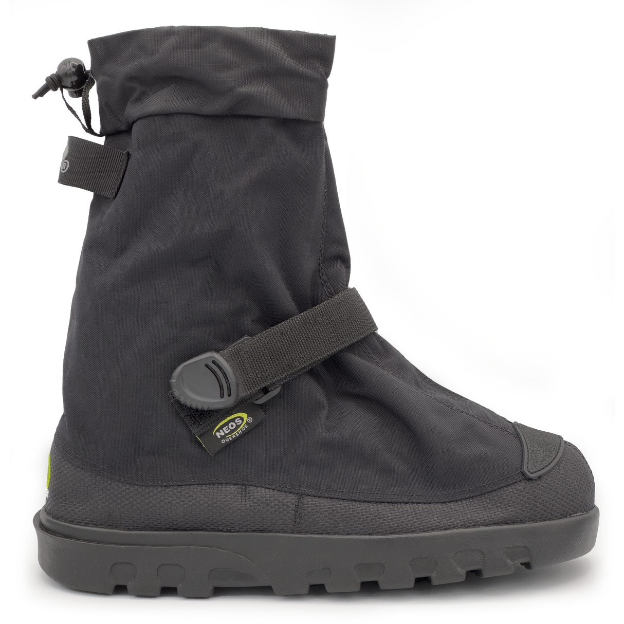Black all-season overshoe cover with adjustable strap and drawstring, size 3XL, designed for outdoor shoe protection