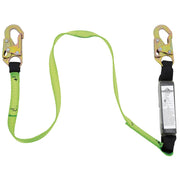 1.8m shock-absorbing lanyard with heavy-duty snap hooks, designed for fall arrest with 50 to 100 kg capacity