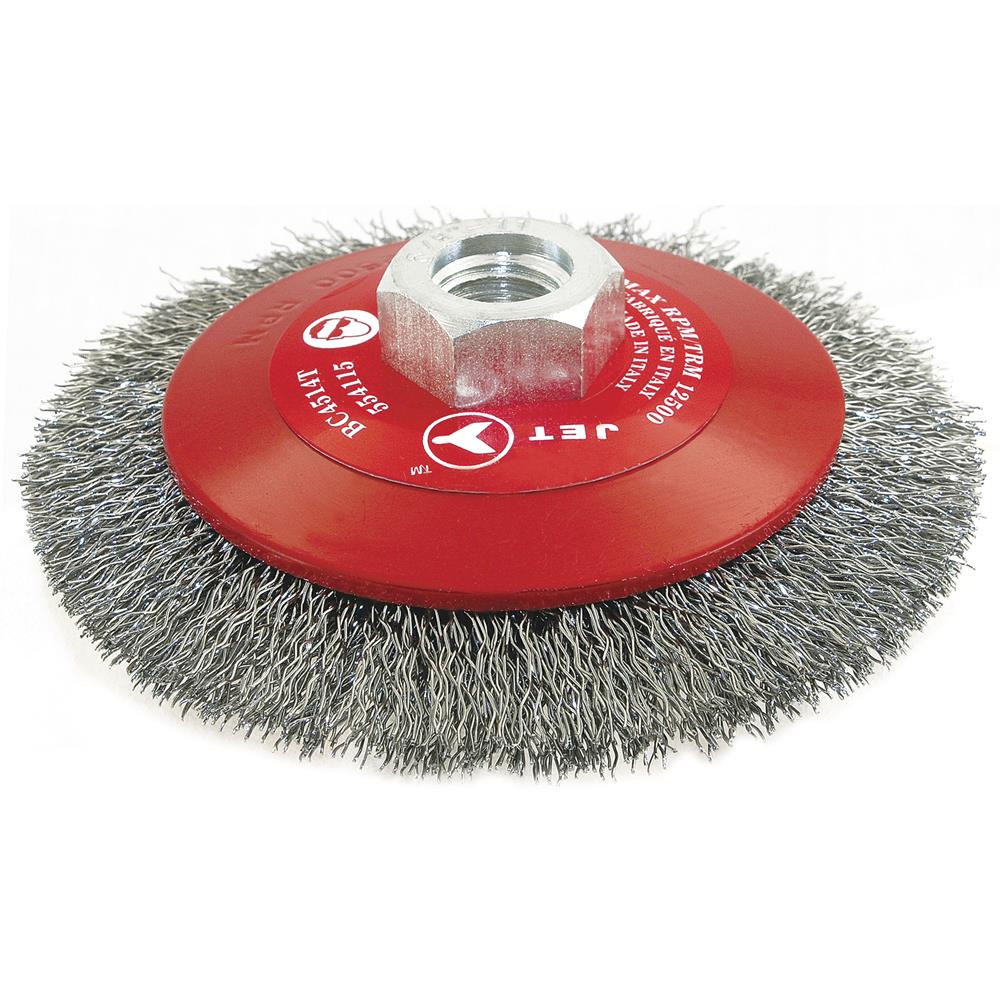 CRIMPED STEEL BRUSH 5" 5/8-11 TAPERED 554121