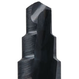 Close-up of VARI-BIT 3/16 - 7/8 VB8 step drill bit with patented two-flute design for clean, fast holes