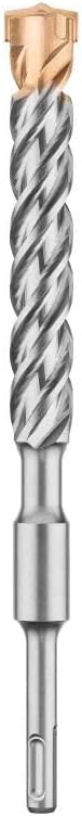 SDS Plus 1-1/8 inch by 8 inch Dewalt concrete drill bit with carbide tip and 4-flute spiral design for fast debris removal