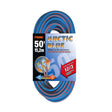 50ft Arctic Blue 12/3 SJEOW extension cord with Primelight indicator, lockable connector, water and oil resistant, flexible