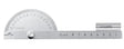 Stainless steel protractor with locking nut, 0-180 degree angle measurement and solid fixed blade for precise tool adjustment