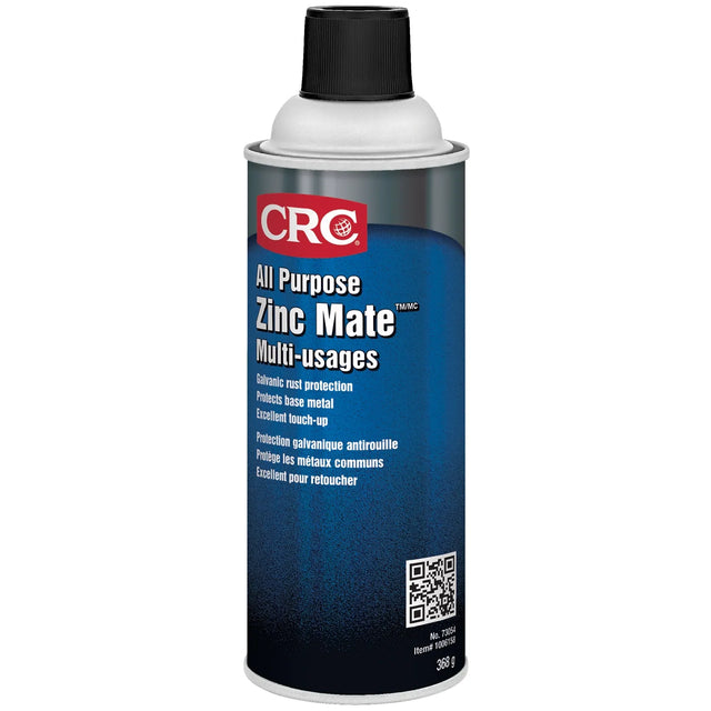 368g CRC All Purpose Zinc Mate spray can with galvanic rust protection for ferrous metals and touch-up use