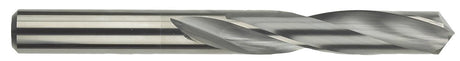 3/8 inch carbide jobber length drill bit with 1-1/4 inch flute, 118-degree point angle, and 2-1/4 inch overall length