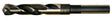 11/16 inch black and gold CLE-LINE C17042 drill bit with 118-degree split point and 1.27 cm reduced shank HSS substrate
