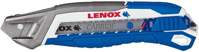 Ergonomic Lenox FastSnap 18mm utility knife with bi-material handle and quick-release blade mechanism with magnetic lock