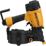 Yellow and black Bostitch N66C-1 coil siding nailer with adjustable depth guide and ergonomic grip