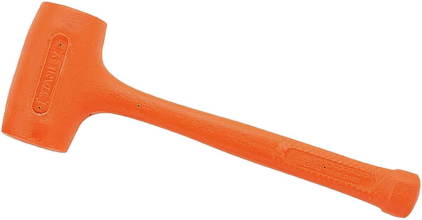 18 oz Stanley dead blow hammer with Uni-Cast non-sparking, non-metallic construction and no exposed metal parts