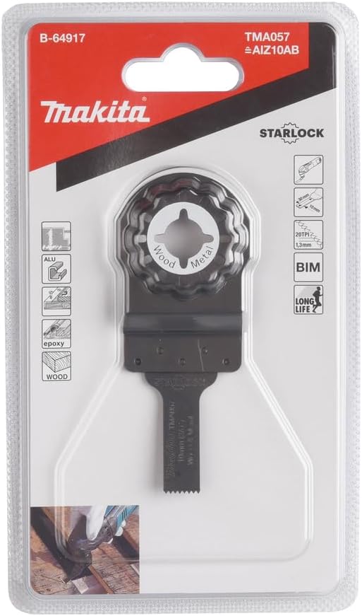 Narrow plunge saw blade for metal and wood with StarLock fitting, bi-metal construction, and 20 teeth per inch