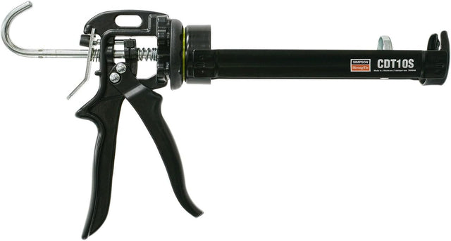 Manual 10 oz. caulking gun with high thrust drive mechanism and balanced handle for smooth, controlled dispensing