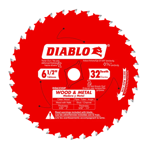 LAME DE SCIE 6"1/2 32T D0632GPA DIABLO