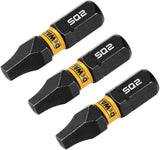 EMBOUTS CARRÉS NO 2 1" (PAQUET DE 3) DEWALT DWAF1SQ2IR3