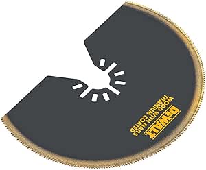 Oscillating semi-circle titanium wood saw blade with universal mount and nail-cutting teeth for precision cutting tasks