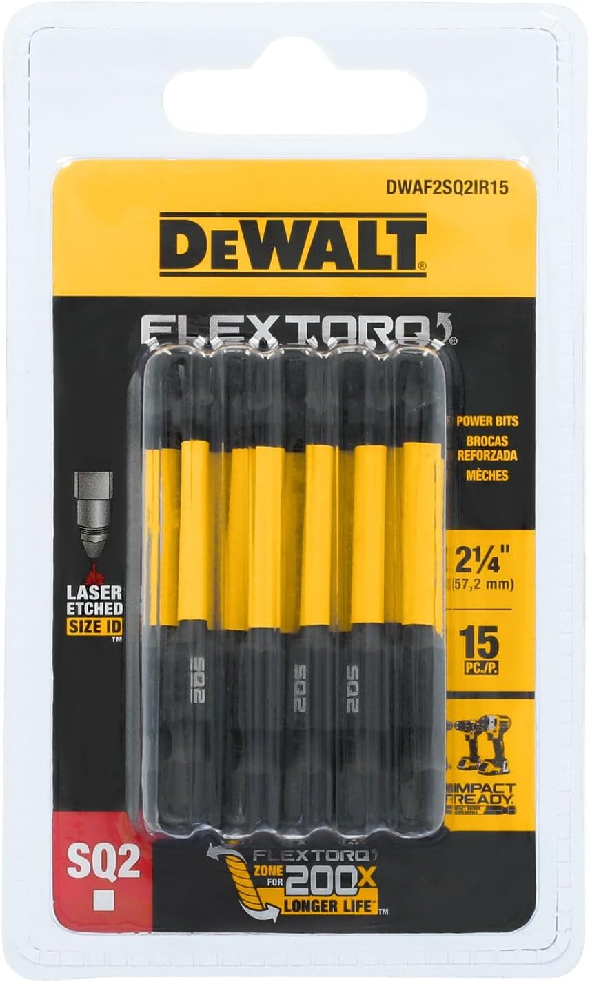 ENS. EMBOUT CARRÉ 2.5'' (15 PIECES) DEWALT DWAF2SQ2IR15