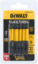 ENS. EMBOUT CARRÉ 2.5'' (15 PIECES) DEWALT DWAF2SQ2IR15