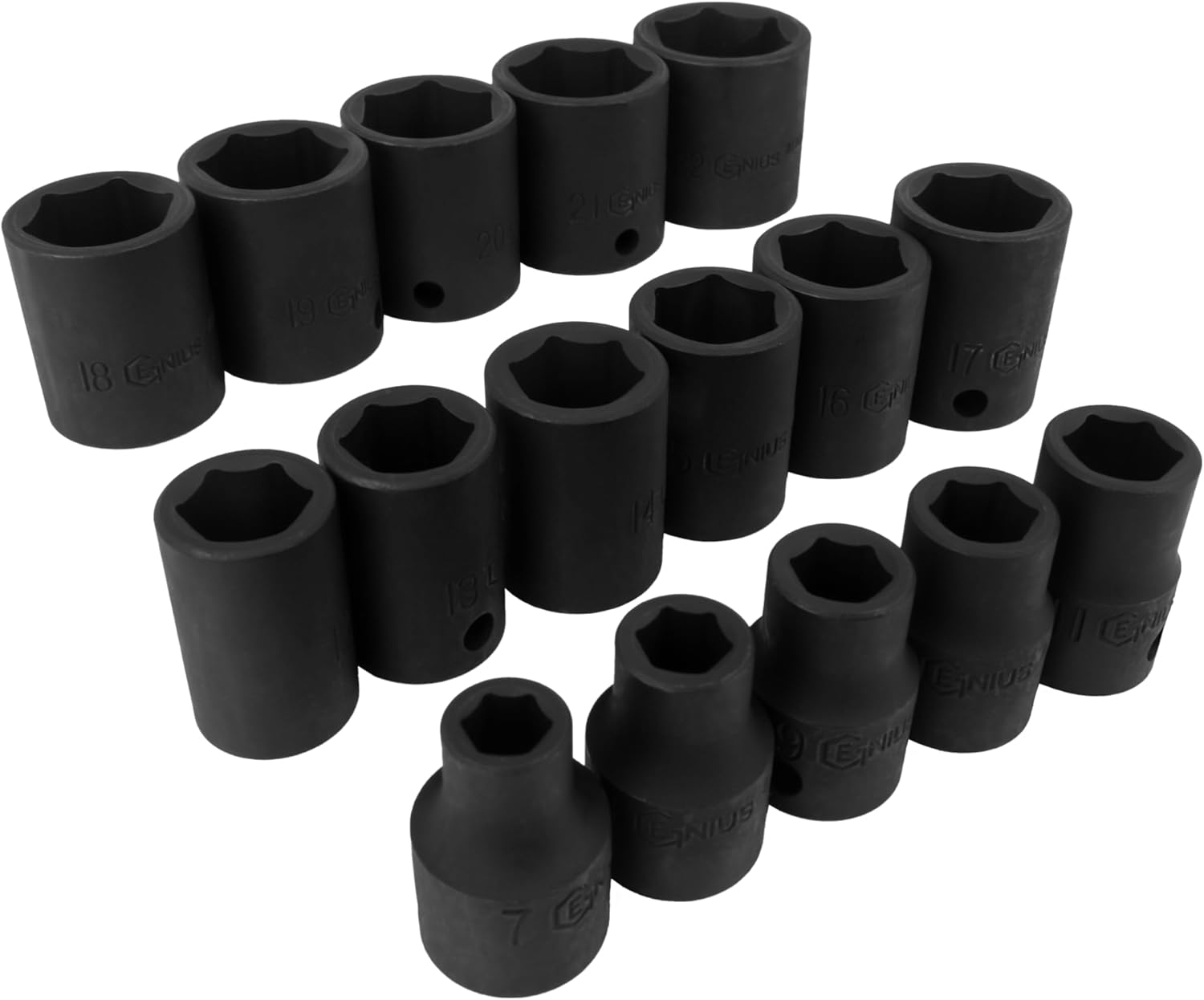 16-piece metric impact socket set 3/8" drive with durable black oxide finish for heavy-duty fastening tasks