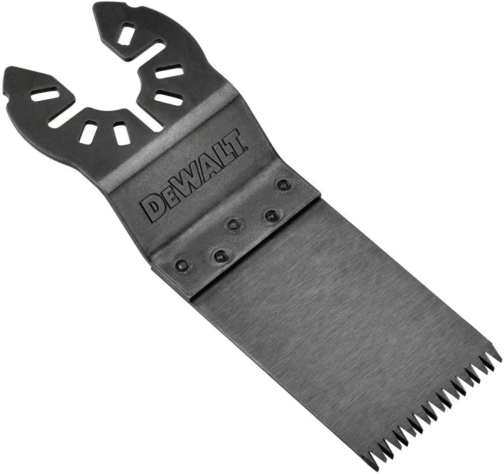 1-1/4 inch precision oscillating saw blade with aggressive teeth for fast cuts in hardwood, universal fit DEWALT design