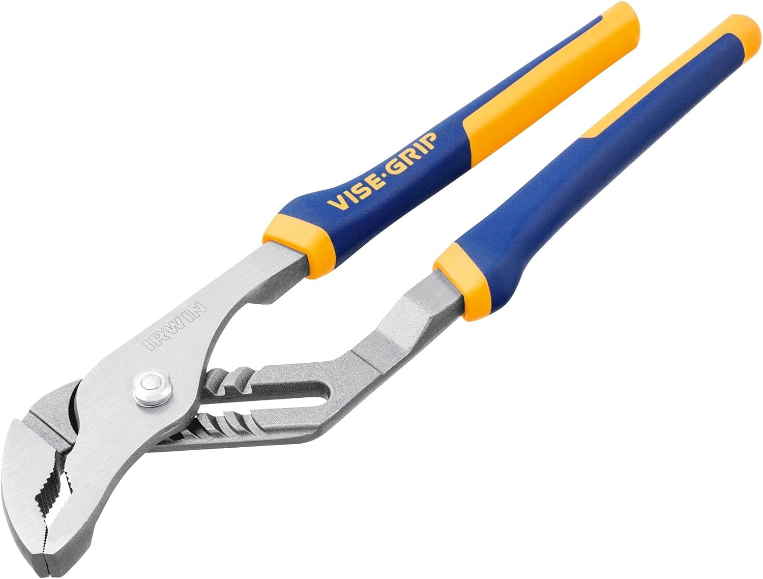 12" Irwin VISE-GRIP adjustable groove joint pliers with nickel-chrome steel and angled teeth for multi-directional grip