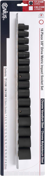 JEU DE DOUILLES IMPACT 3/8'' 16 PIECES GENIUS TF-316M