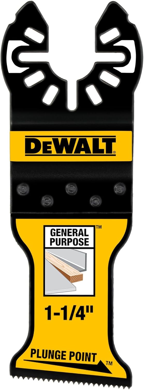 DeWalt 1-1/4 inch general purpose plunge point oscillating saw blade with durable teeth for wood and metal cutting